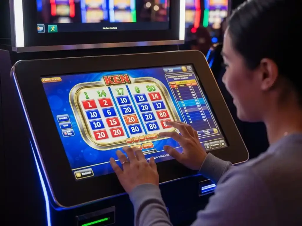Player selecting numbers in an online casino keno game at betvisa com