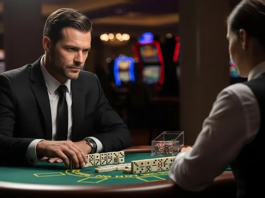 Player engaged in online casino domino game via bet88 login