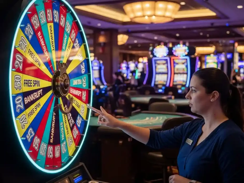 Player spinning the Wheel of Fortune in an online casino game on Bet888