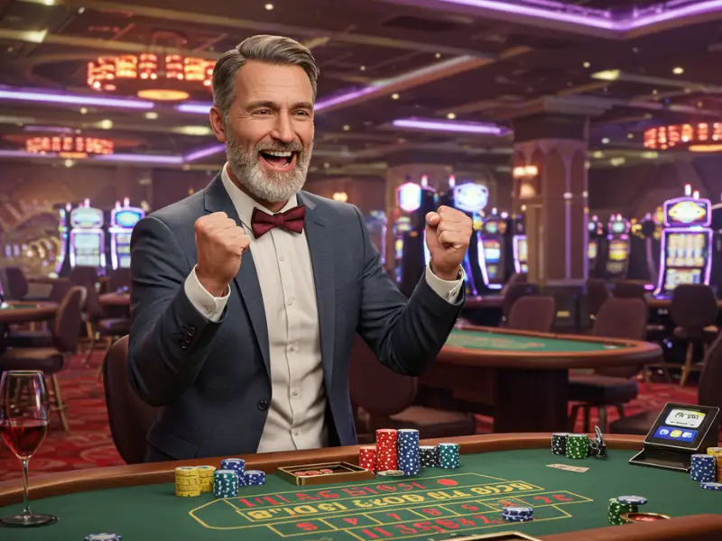 Excited man celebrating a win on PNXBet.com