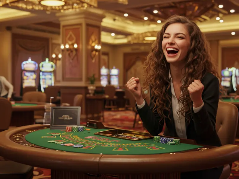 Happy woman celebrating a win on PNXBet.com