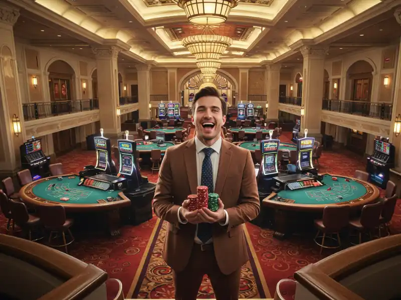 Happy Asian man winning a poker game on a sabong site