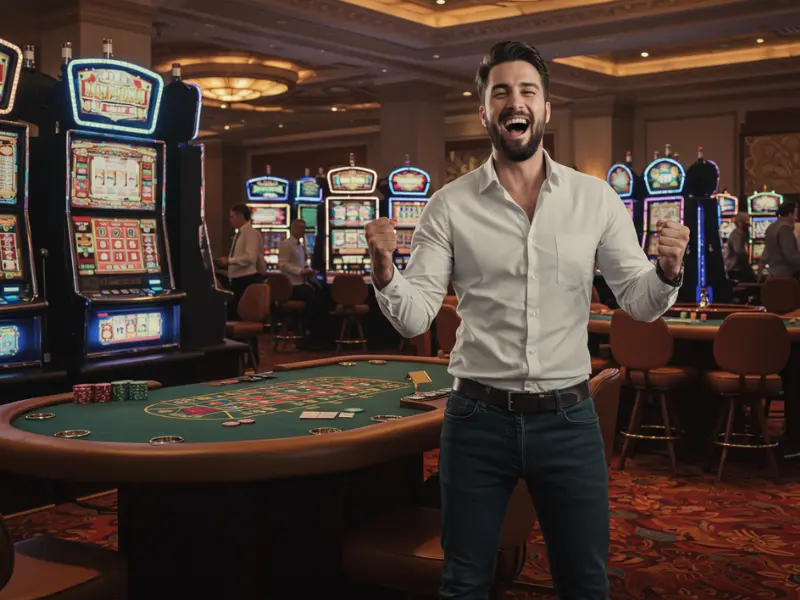 Asian man celebrating a poker win on a sabong betting site