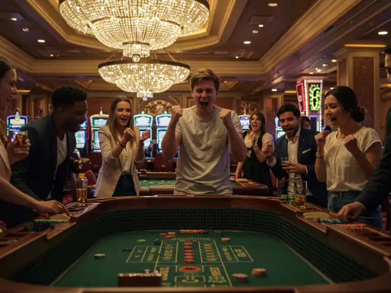 Happy man playing poker at Crazywin Casino online