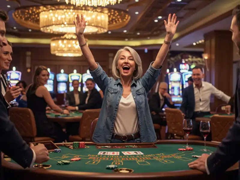 Happy woman smiling inside Crazywin Casino