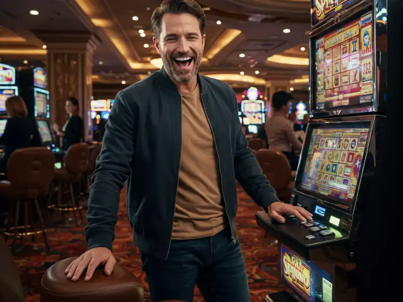 Man inside a casino enjoying GamePH experience
