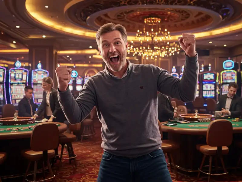Happy man enjoying PH Ginto Casino login