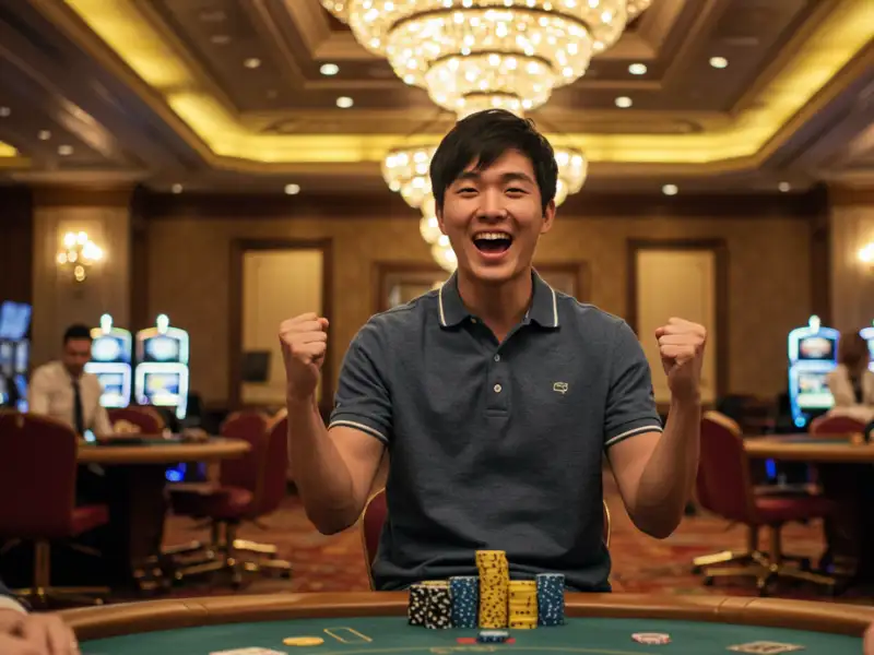 Man winning poker in scatter link game online