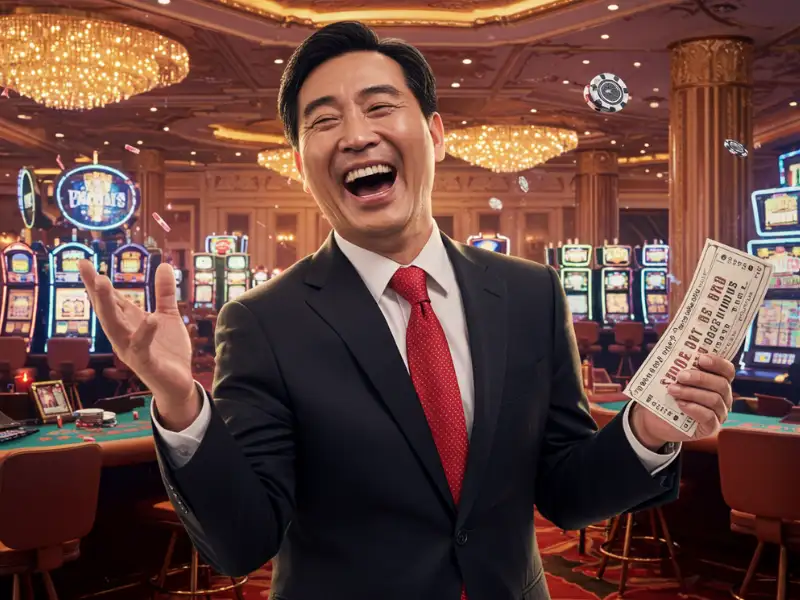 Man winning lottery in slot free 100 new member promo