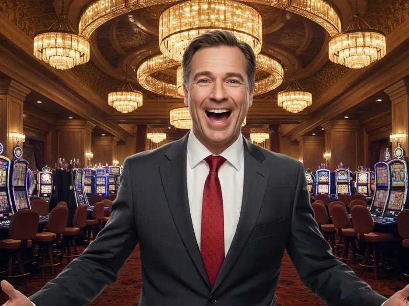 TMTcash model happy man enjoying casino games