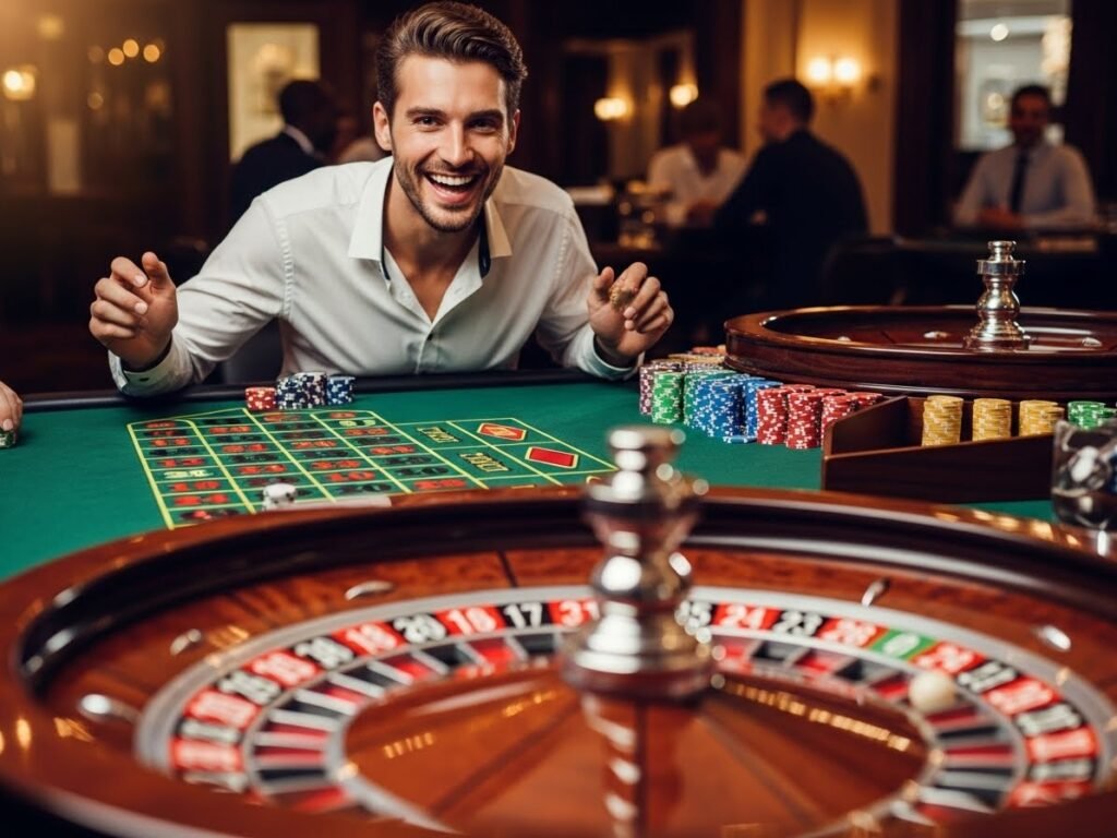 miling person playing online live roulette game in a Pinoy casino