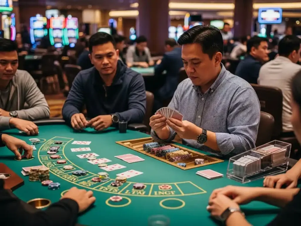 Player engaged in online casino Tong Its game via tmtcash app