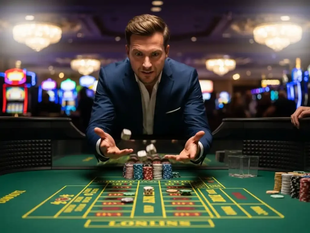 Player engaged in online casino craps game on tmt casino