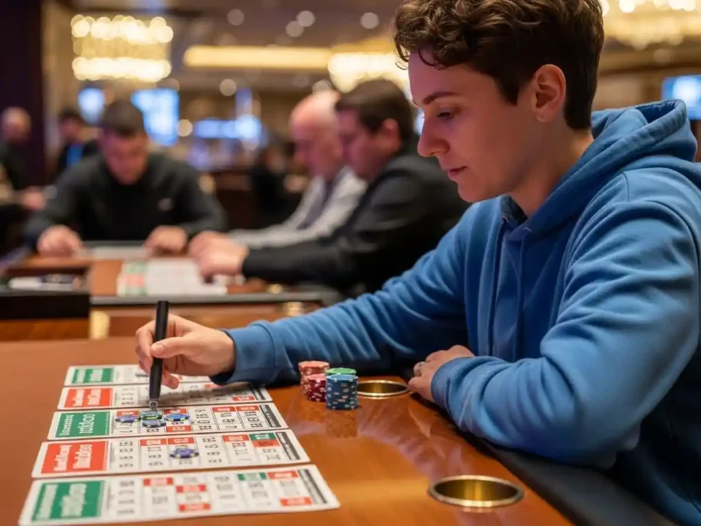 Person playing online casino bingo on TMTCash Biz