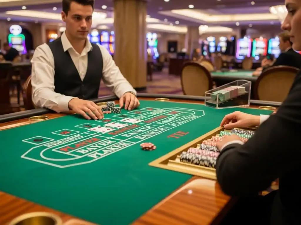 Player engaged in online casino baccarat game on TMTcash slot