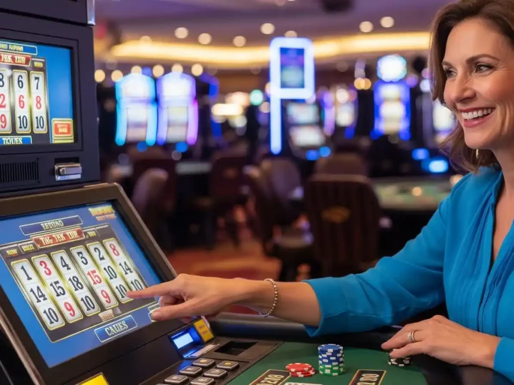 Cheerful Keno player celebrating a winning moment at tmtcash vip