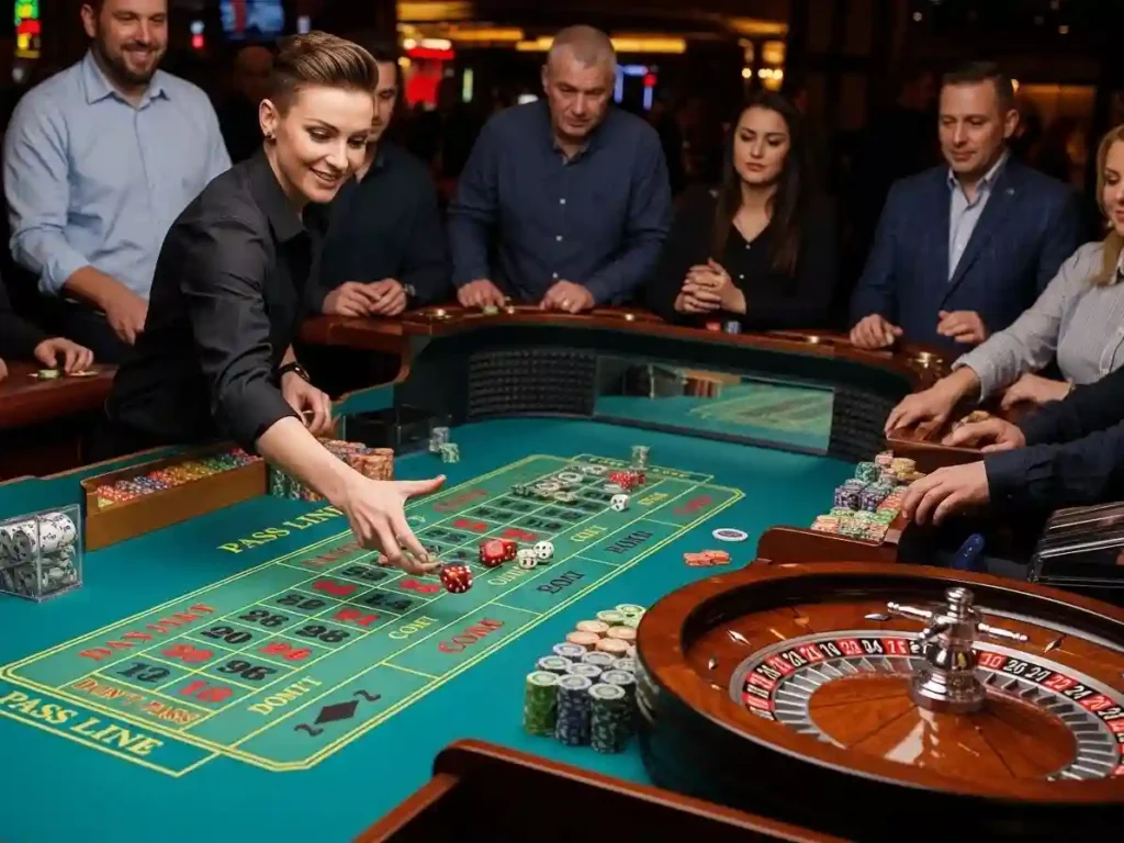 Person playing casino roulette at a table in a casino legit environment