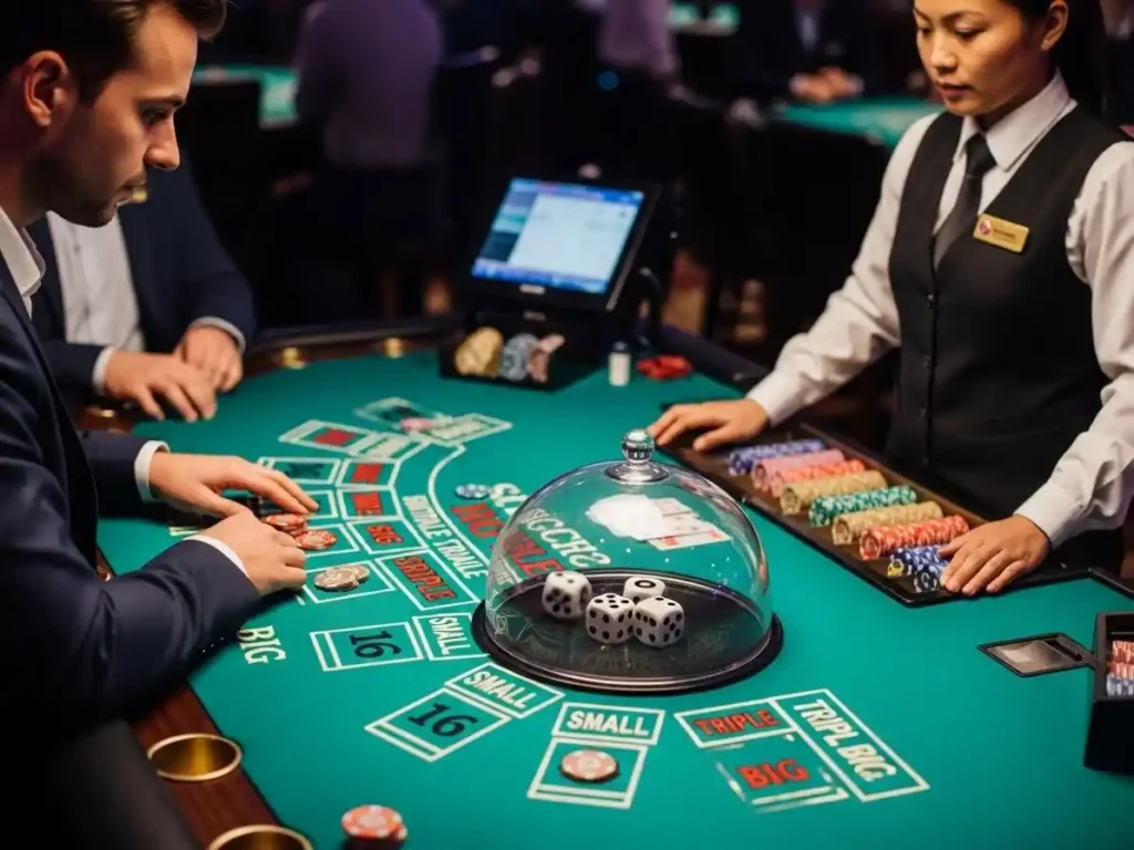 Casino sic bo player placing bets during live gameplay with tmt cash app