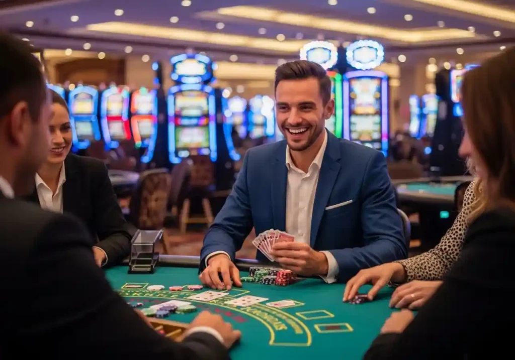 phrush - happy man playing poker